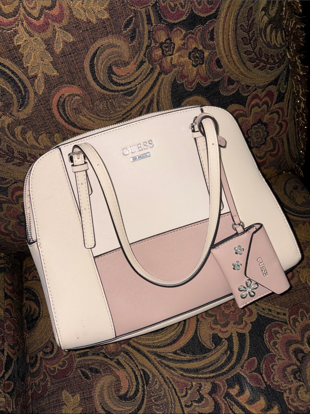 Guess Handbag Ivory and Mauve